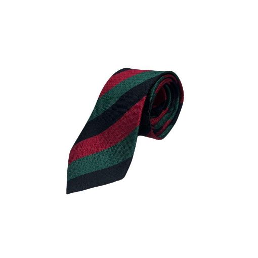 Picture of Yorks Tie - Maroon/Green/Black - Silk Non Crease