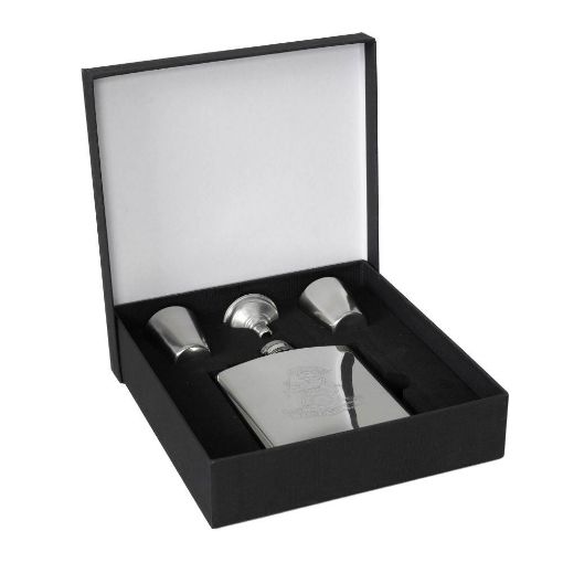 Picture of Yorks Metal Hip Flask - 6oz with Filler & 2 Cups
